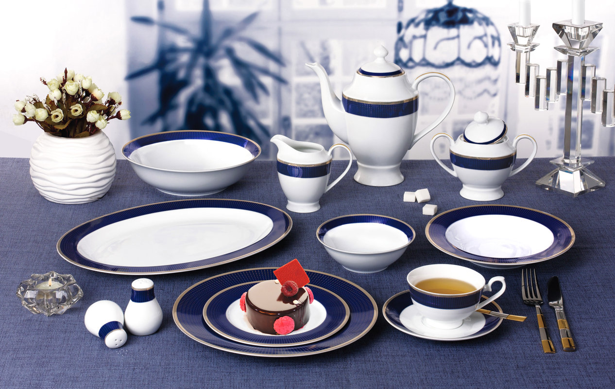 La Luna Bone China 57 Piece Dinnerware Set, Service for 8 & Reviews